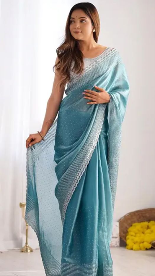 Sea Green Jimmy Choo Saree