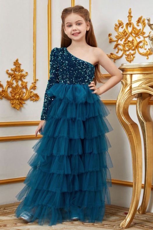 Blue Party Wear Net Gown