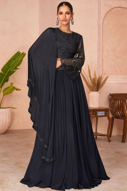 Black Sequins Embroidered Lehenga