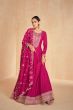 Pink Embroidered A Line Anarkali Suit Set