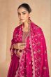 Pink Embroidered A Line Anarkali Suit Set