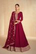 Maroon Embroidered A Line Anarkali Suit Set