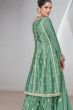 Teal Green Embroidered Silk Sharara Suit
