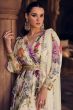 Ivory Multi Print Georgette Embroidered Anarkali Gown