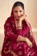 Maroon Embroidered A Line Anarkali Suit Set