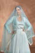 Light Blue Georgette Embroidered Anarkali Suit
