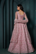 Dusty Pink Heavy Embroidered Net Lehenga