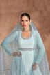 Light Blue Georgette Embroidered Anarkali Suit