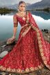 Red Fancy Silk Saree With Embroidery