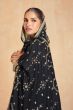 Black Embroidered A Line Anarkali Suit Set