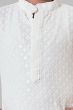 Off White Embroidered Kids Cotton Kurta