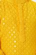 Yellow Embroidered Kids Cotton Kurta
