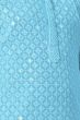 Sky Blue Embroidered Kids Cotton Kurta