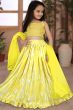 Yellow Silk Printed Ethnic Lehenga
