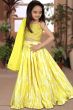 Yellow Silk Printed Ethnic Lehenga