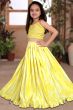 Yellow Silk Printed Ethnic Lehenga