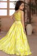 Yellow Silk Printed Ethnic Lehenga