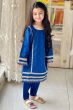 Blue Viscose Kurti Set