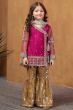 Pink Heavy Embroidered Organza Gharara Set