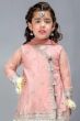 Peach Embroidered Organza Gharara Set