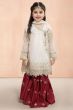 White Anagrakha Organza Gharara Set