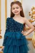 Blue Party Wear Net Gown
