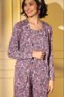 Purple Printed Crepe Co-ord Set