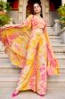 Orange Printed Georgette Co-ord Set