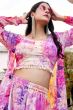 Purple Multicolor Printed Georgette Co-ord Set