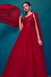 Red Georgette Indowestern Gown