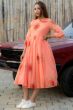 Orange Printed Cotton Dress