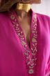 Cerise Pink Embroidered Chiffon A Line Suit