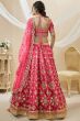Pink Embroidered Art Silk Lehenga