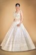 White Embroidered Georgette Lehenga Set