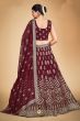 Maroon Embroidered Georgette Lehenga Set