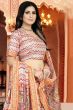 Orange Dola Silk Printed Lehenga Set