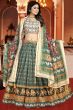 Green Dola Silk Printed Lehenga Set