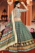 Green Dola Silk Printed Lehenga Set