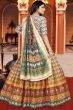 Light Orange Dola Silk Printed Lehenga Set