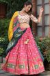 Baby Pink Patola Print Jacquard Lehenga Choli