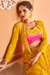 Mustard Yellow Embroidered Georgette Lehenga