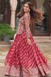 Red Viscose Jacquard Lehenga Set