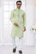 Light Green Poly Cotton Ethnic Kurta Set