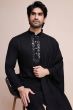 Black Viscose Mirror Kurta Pyjama