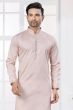 Peach Poly Cotton Ethnic Kurta Set