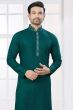 Dark Green Poly Cotton Ethnic Kurta Set