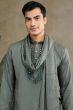 Grey Viscose Silk Kurta with Dupatta