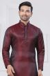 Maroon Jacquard Silk Kurta