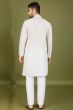 White Viscose Embroidered Kurta