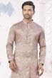 Rose Gold Woven Art Silk Kurta Set
